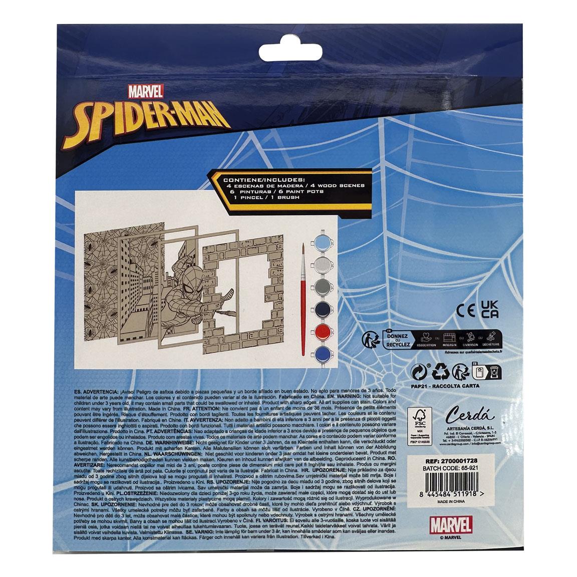 Figuras coloreables madera spiderman