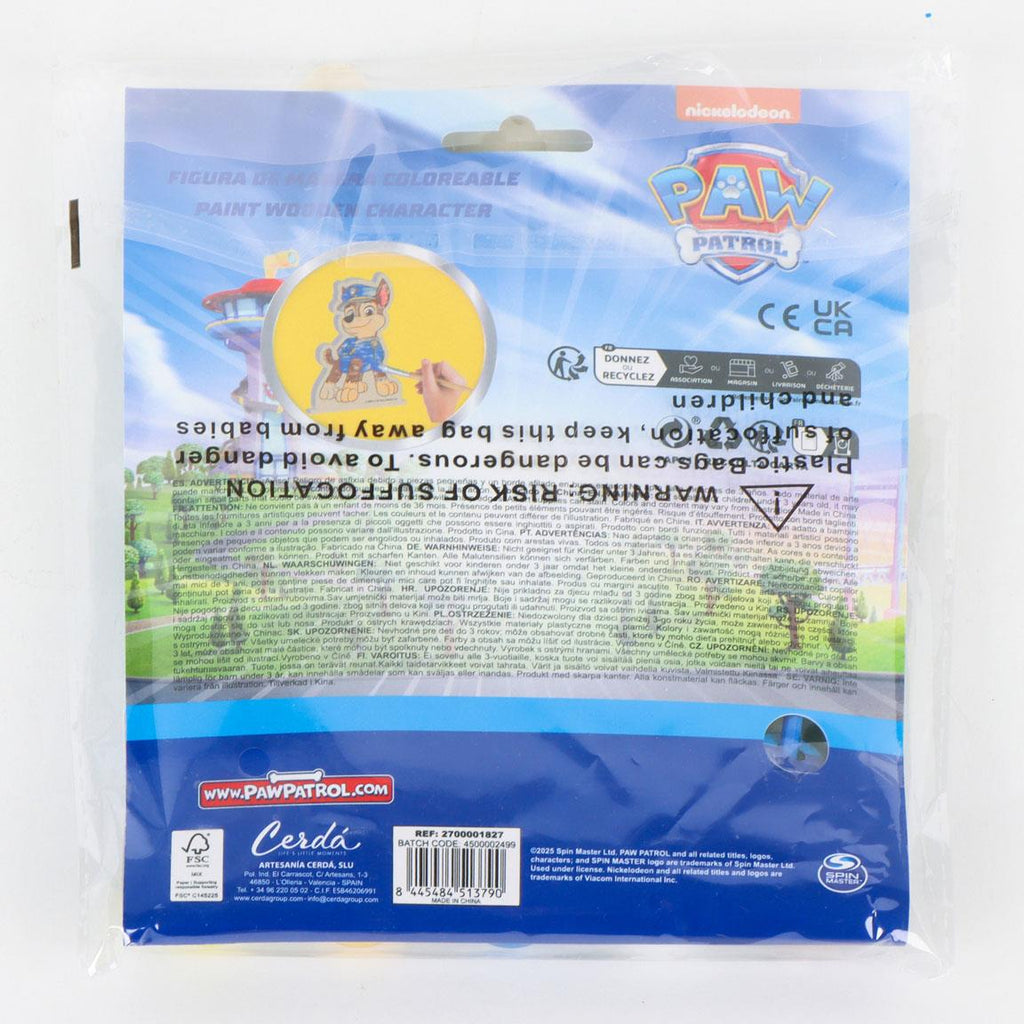 Figuras coloreables madera paw patrol