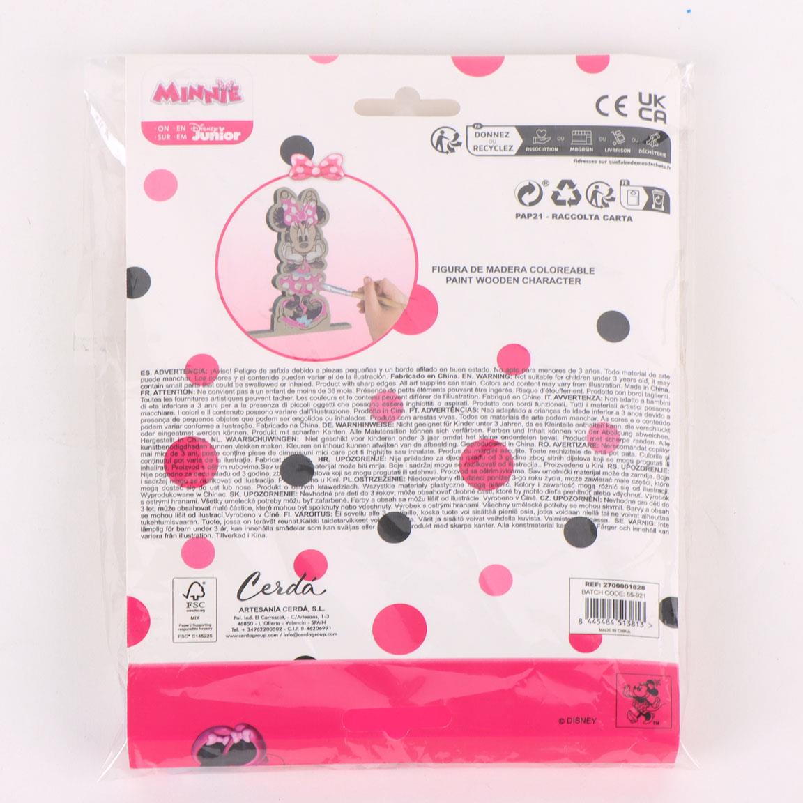 Figuras coloreables madera minnie