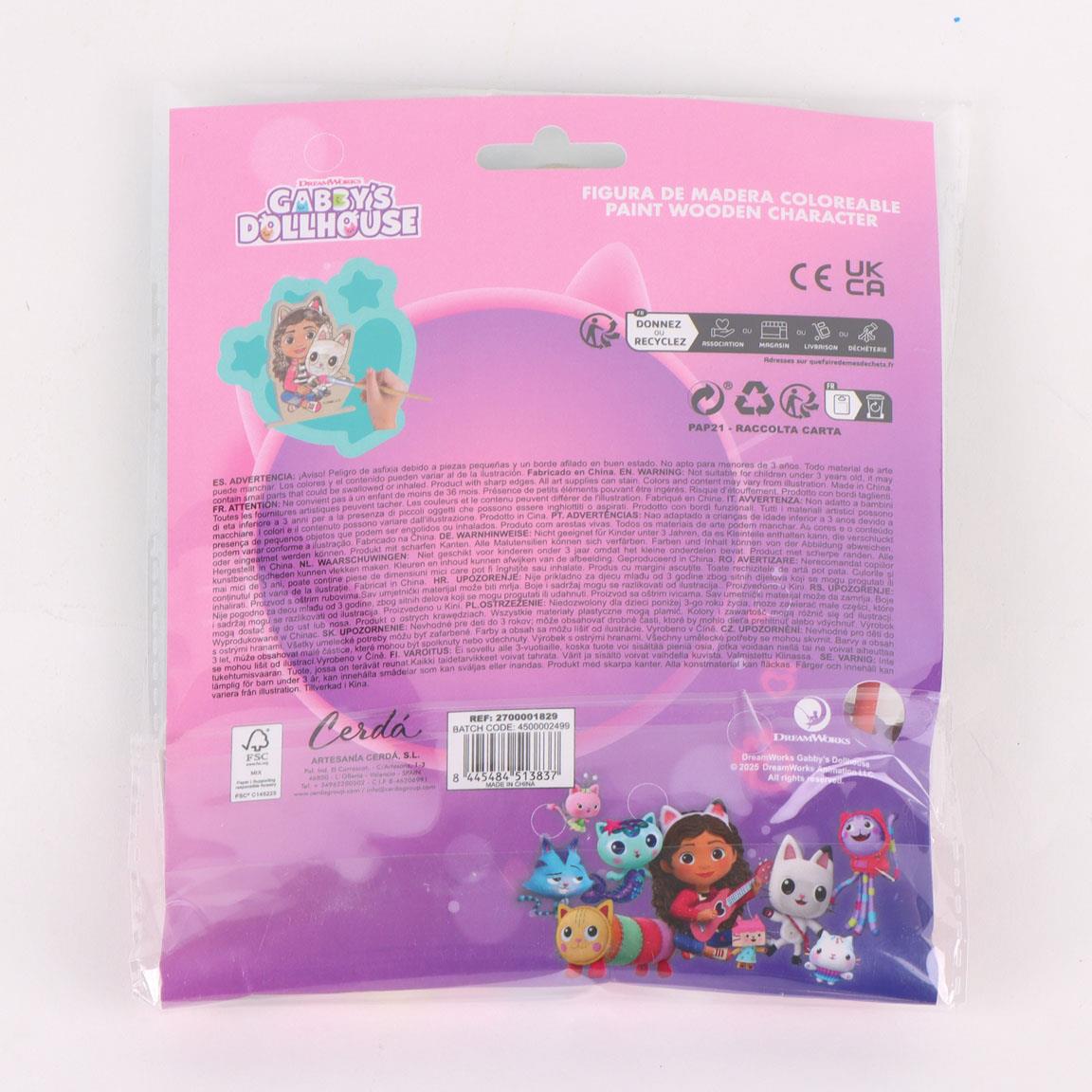 Figuras coloreables madera gabby´s dollhouse