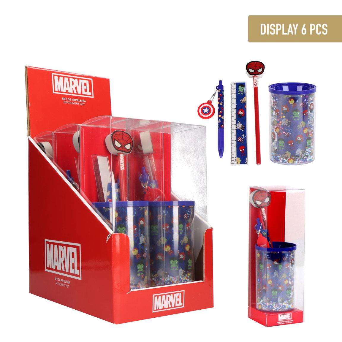 Set de papelería portalápices avengers