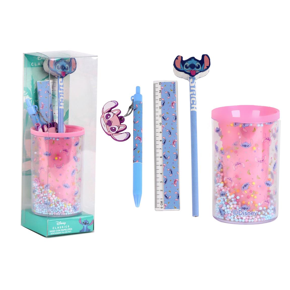 Set de papelería portalápices stitch