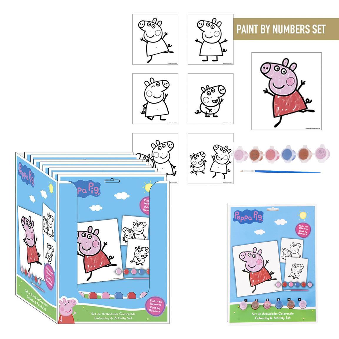 Set coloreable números peppa pig