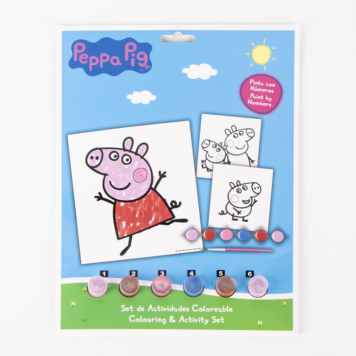 Set coloreable números peppa pig