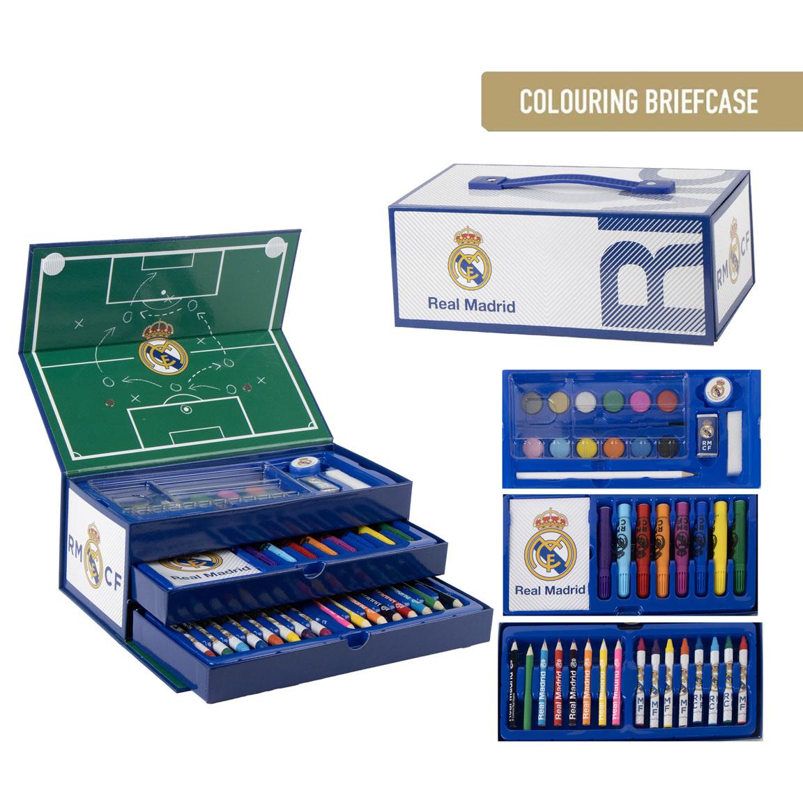Set coloreable maletín real madrid