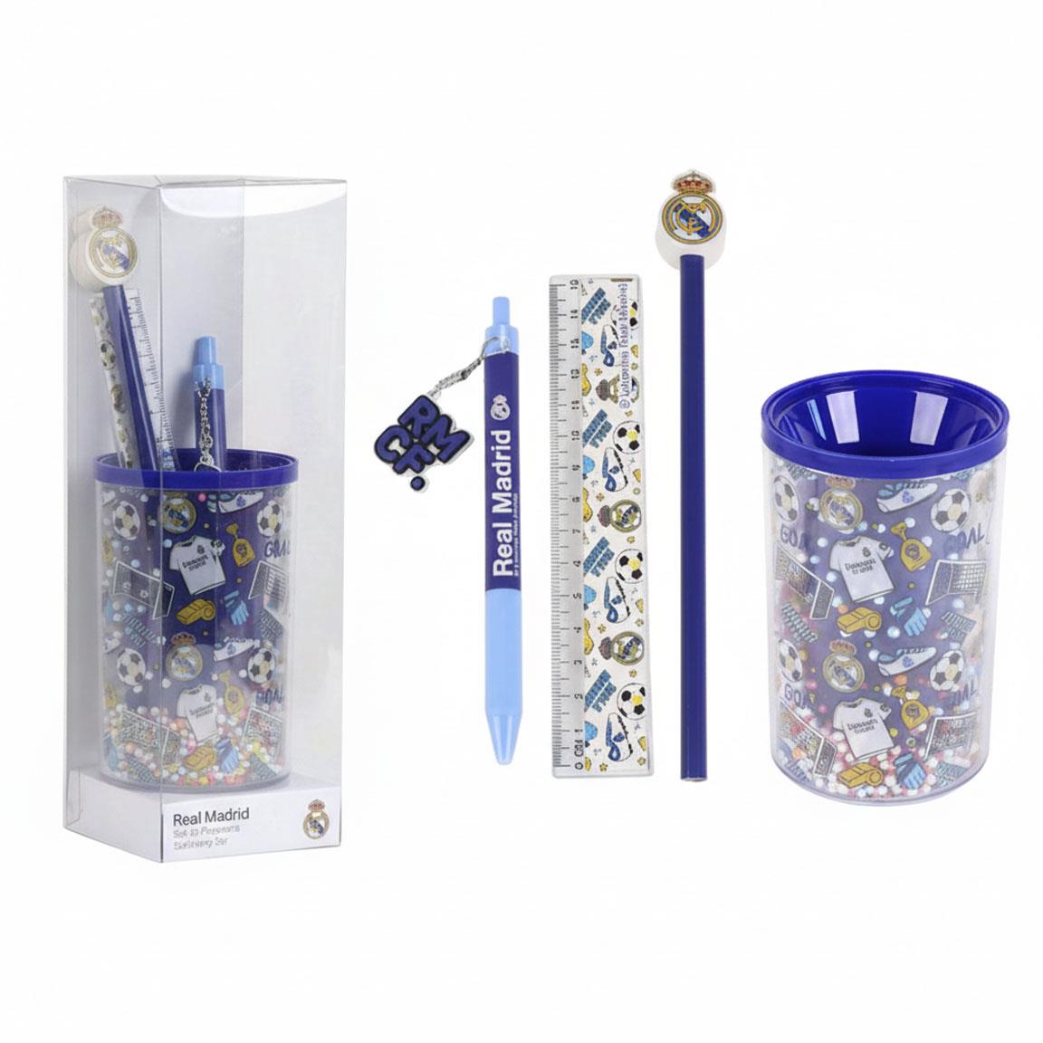 Set de papelería portalápices real madrid