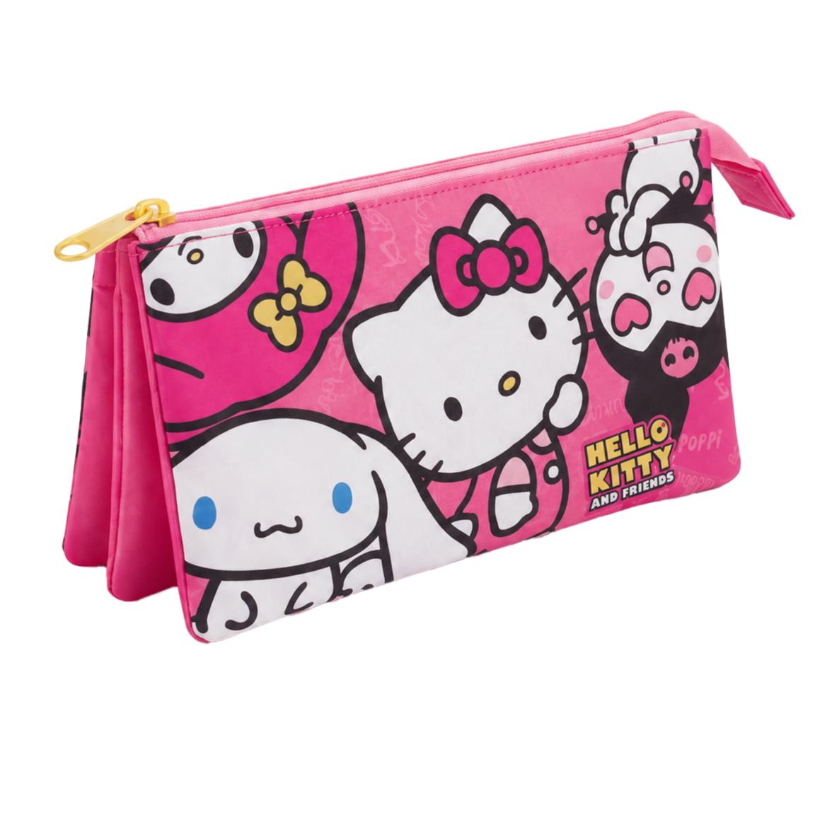 Estuche portatodo 3 compartimentos hello kitty
