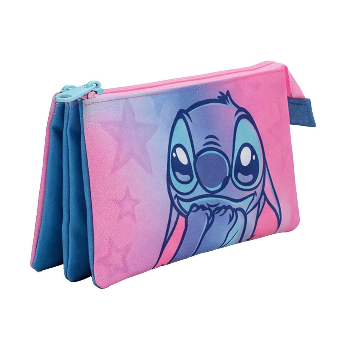 Estuche portatodo 3 compartimentos stitch