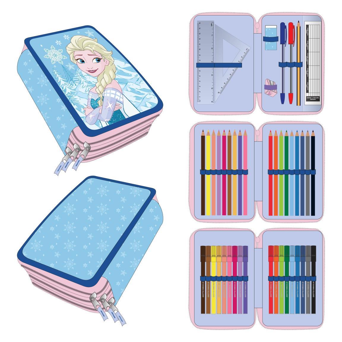 Plumier con accesorios frozen