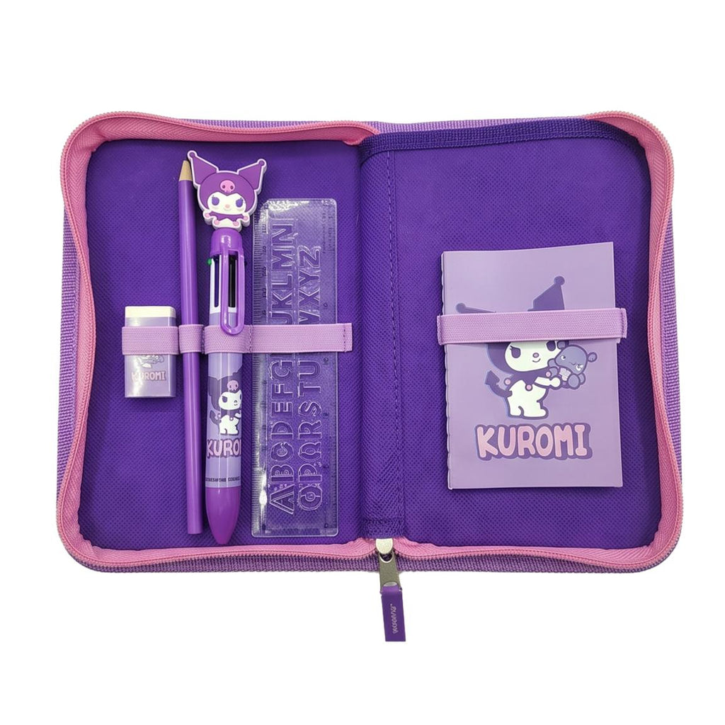 Plumier con accesorios 2 compartimentos hello kitty kuromi