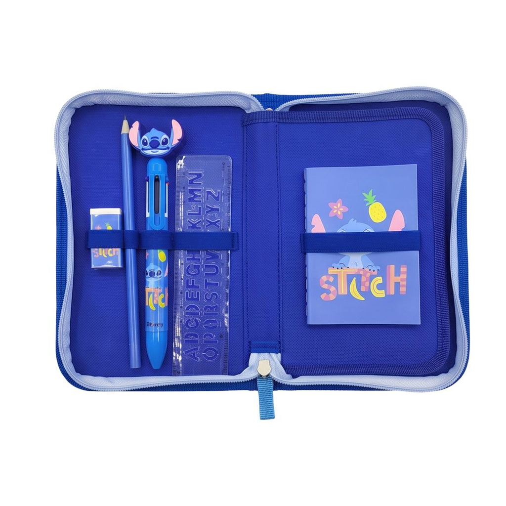 Plumier con accesorios 2 compartimentos stitch