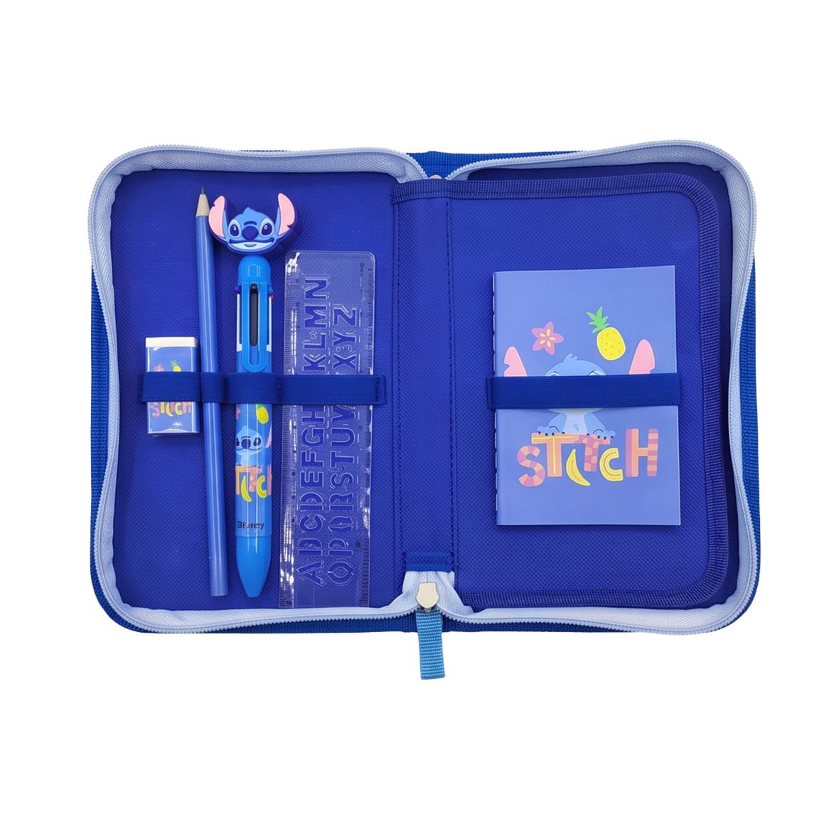 Plumier con accesorios 2 compartimentos stitch