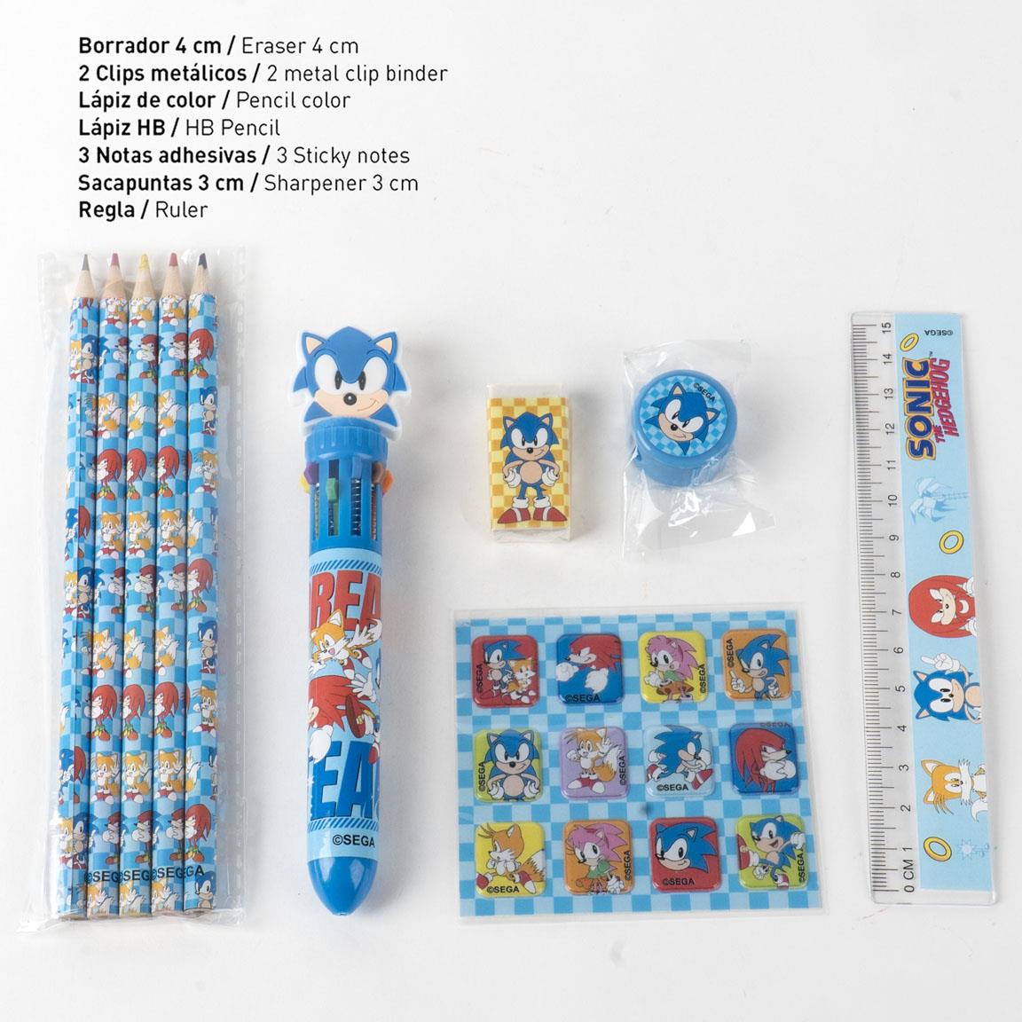 Set papelería escolar eva sonic