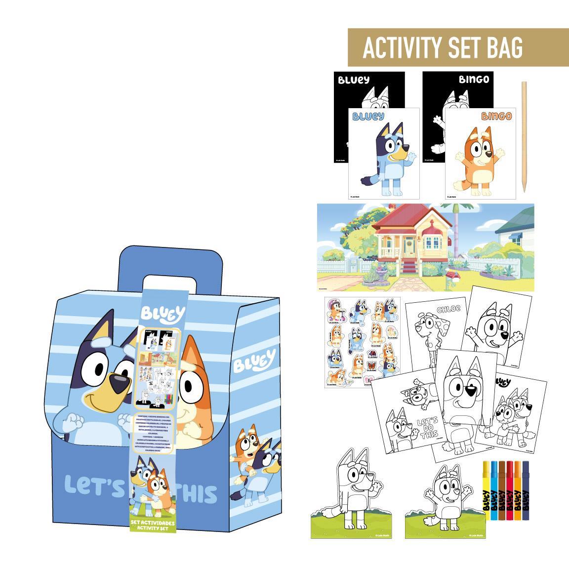 Set coloreable mochila bluey