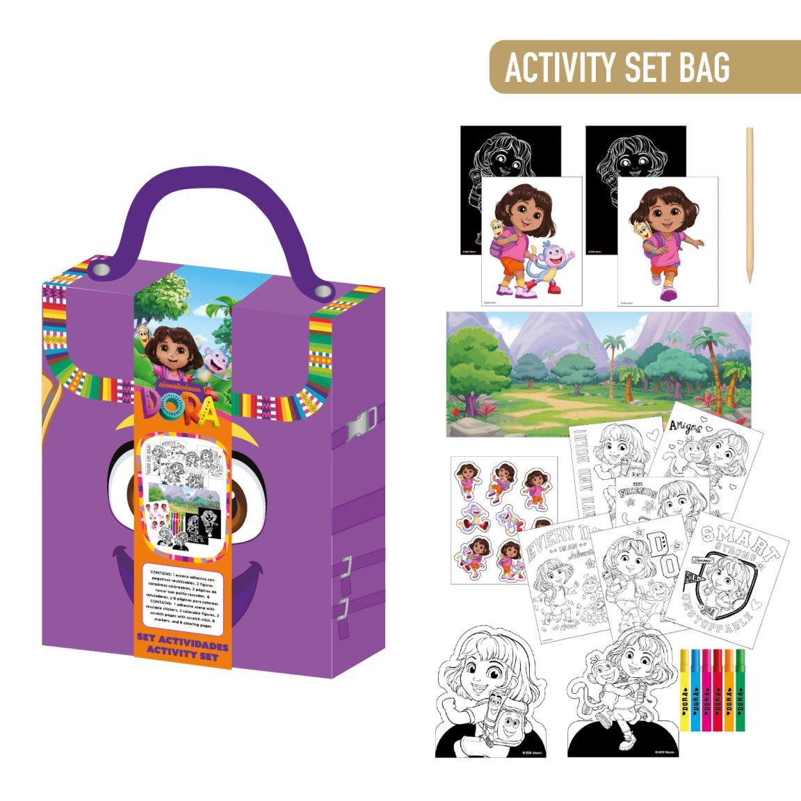 Set coloreable mochila dora la exploradora