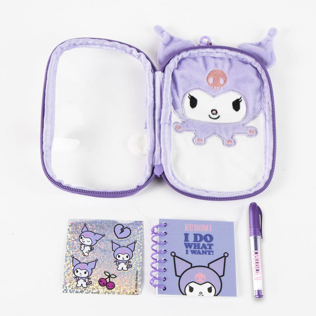 Set de papelería peluche hello kitty kuromi