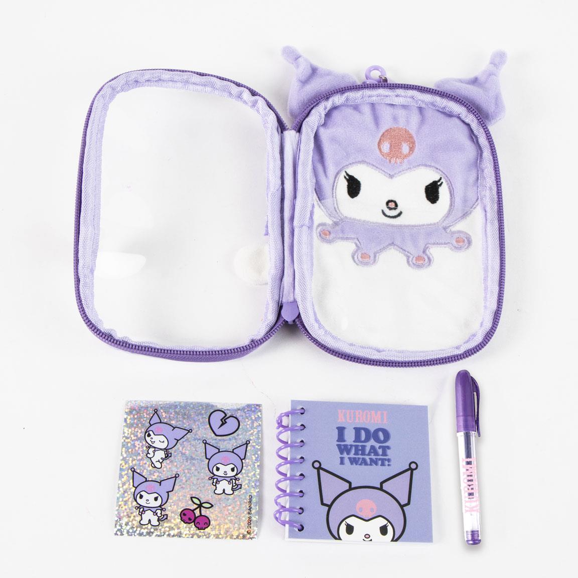 Set de papelería peluche hello kitty kuromi