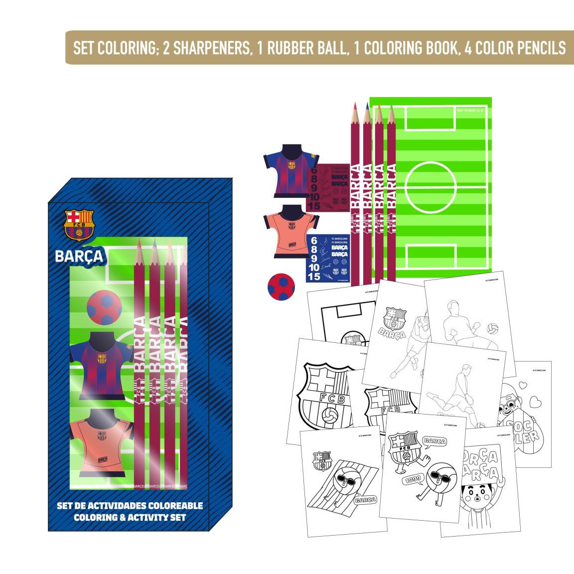 Set de papelería coloreable fc barcelona