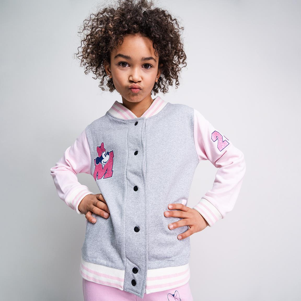Sudadera con cremallera cotton brushed minnie