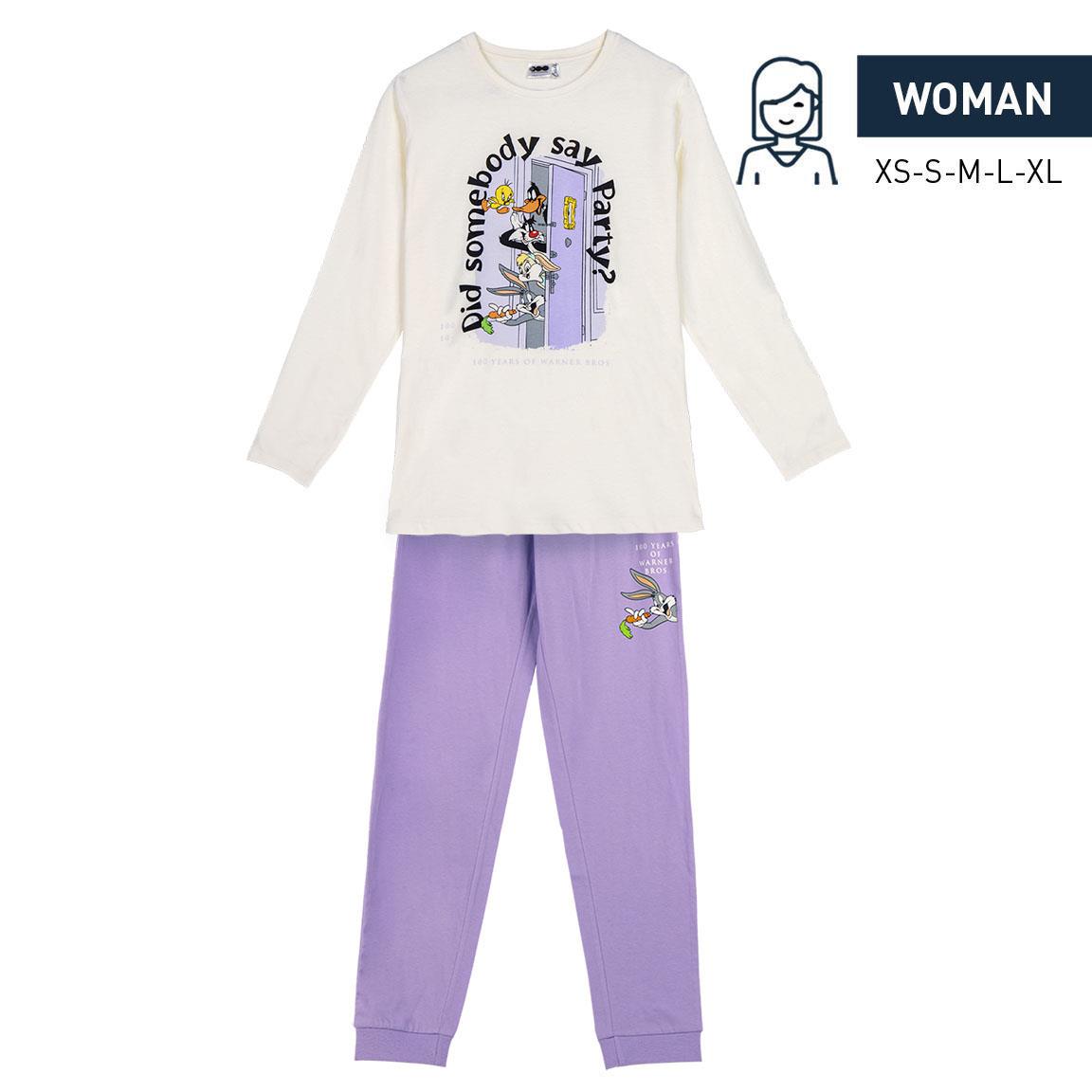 Pijama largo single jersey warner 100