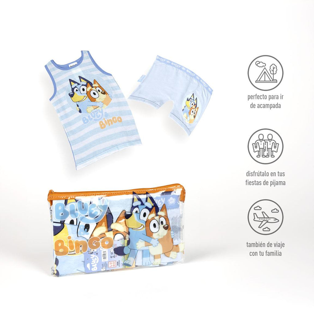 Pijama tirantes single jersey neceser bluey