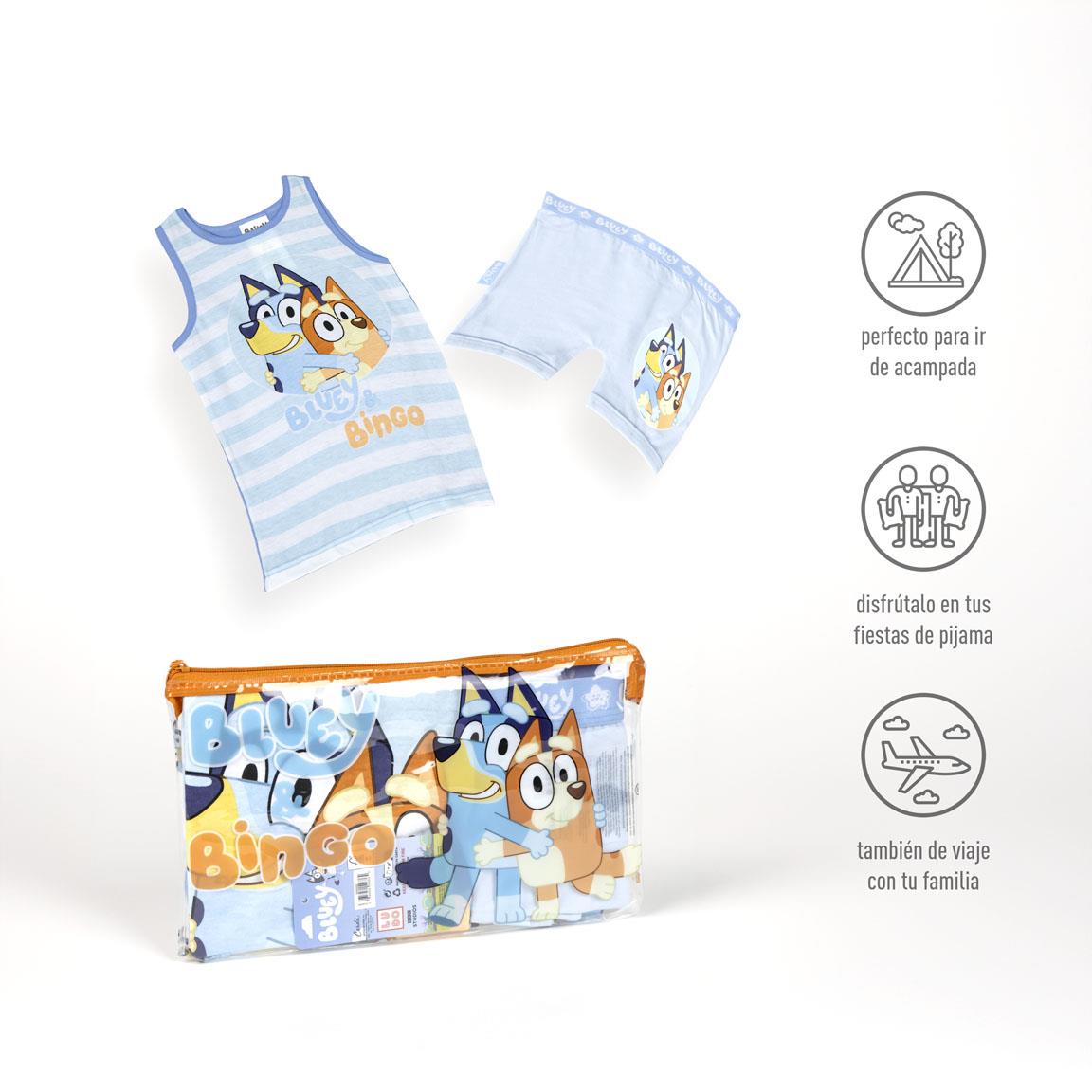Pijama tirantes single jersey neceser bluey