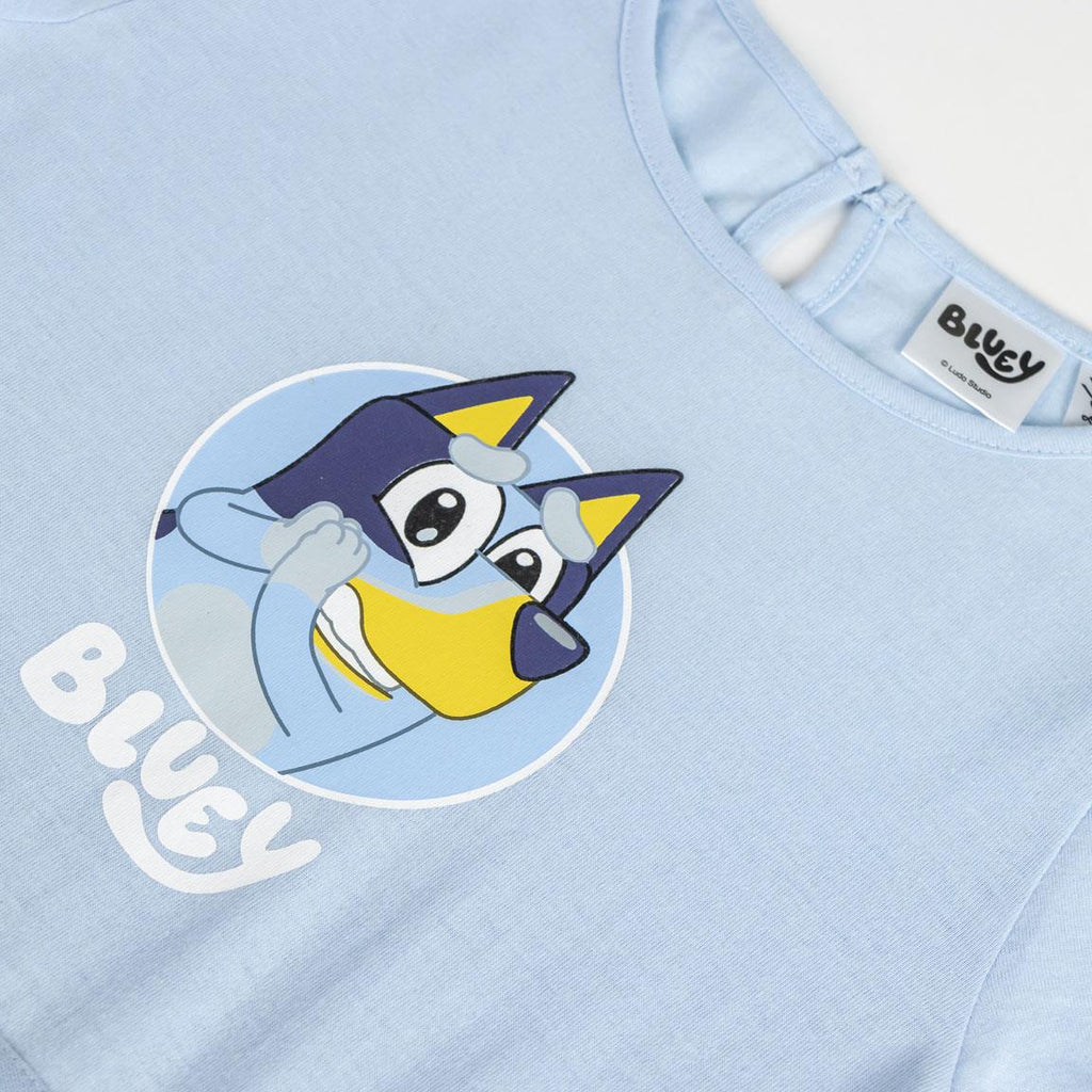 Vestido single jersey fantasia bluey