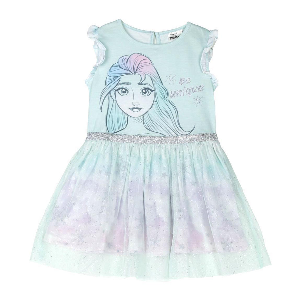 Vestido single jersey fantasia frozen