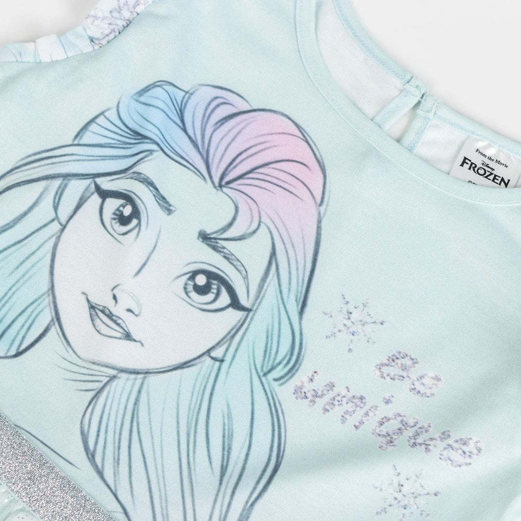 Vestido single jersey fantasia frozen