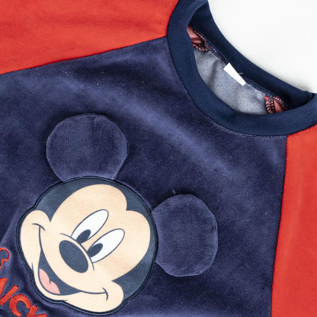 Pijama largo coral fleece aplicaciones mickey