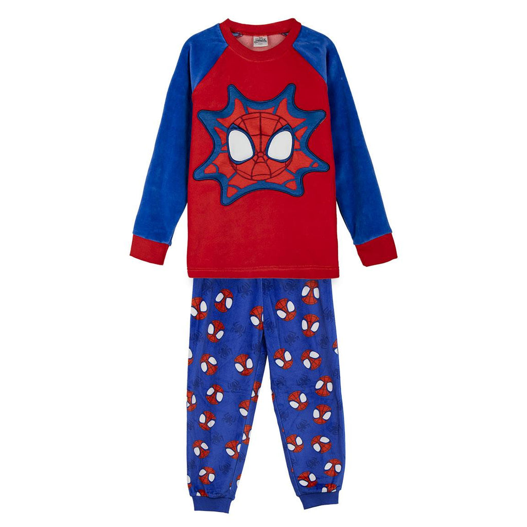 Pijama largo coral fleece aplicaciones spidey