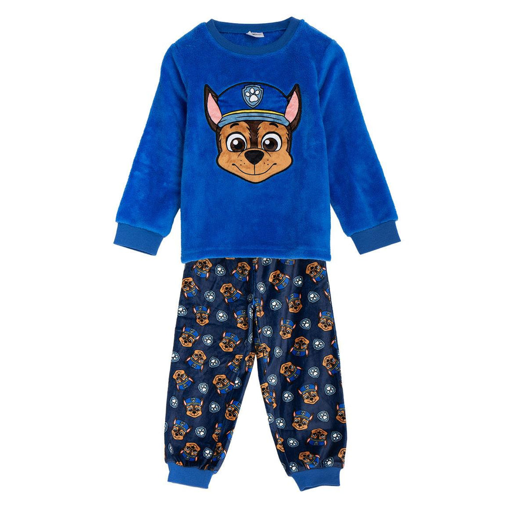 Pijama largo coral fleece aplicaciones paw patrol