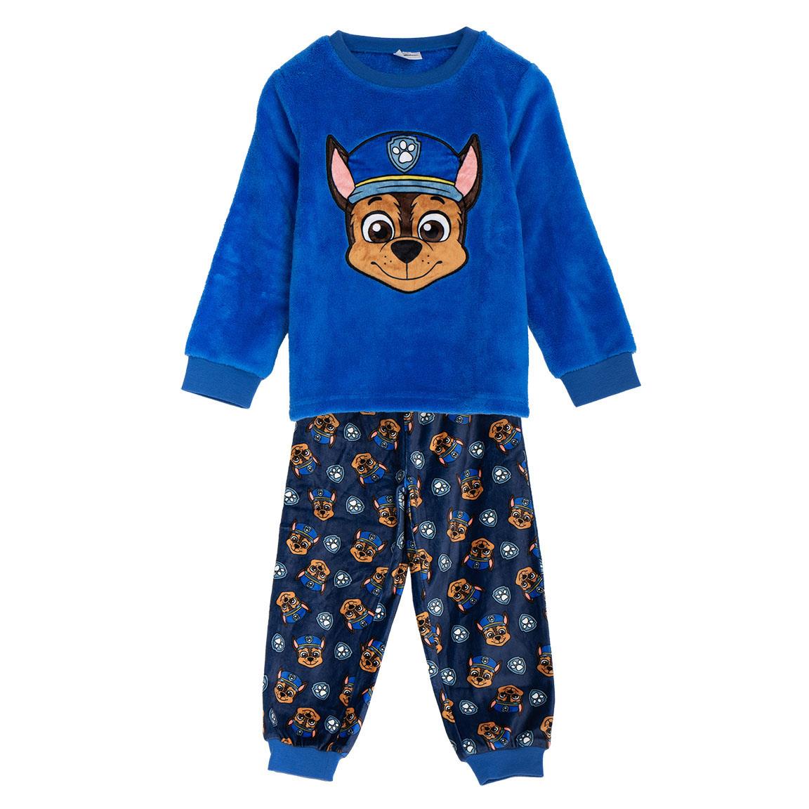 Pijama largo coral fleece aplicaciones paw patrol