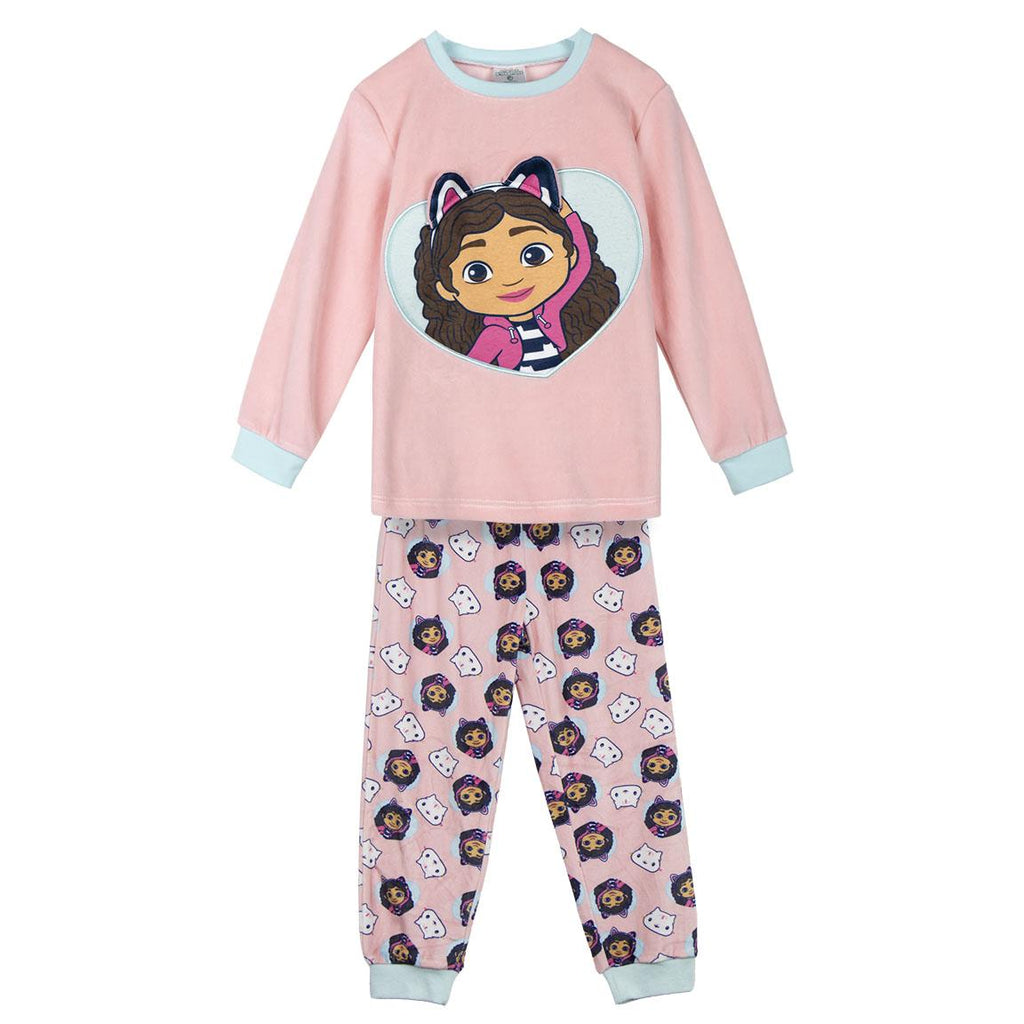 Pijama largo coral fleece aplicaciones gabby´s dollhouse