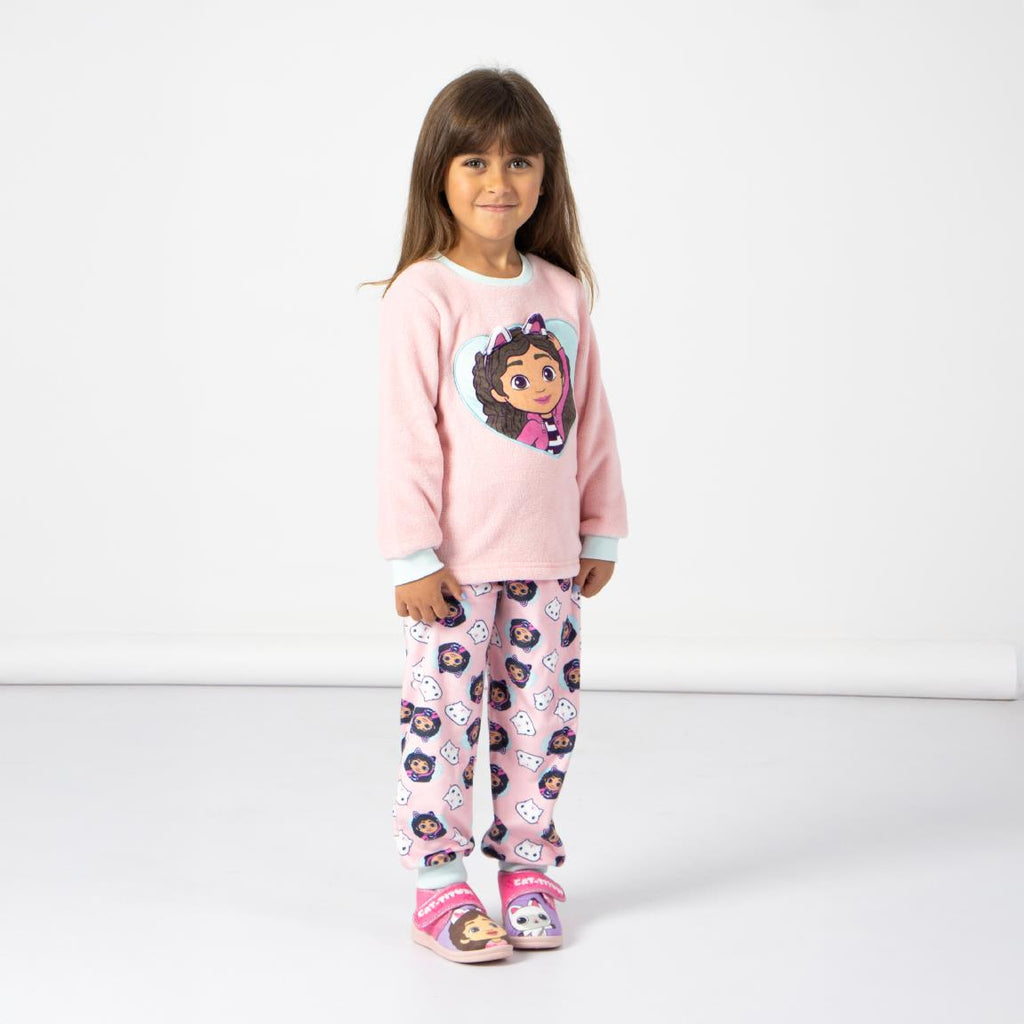 Pijama largo coral fleece aplicaciones gabby´s dollhouse