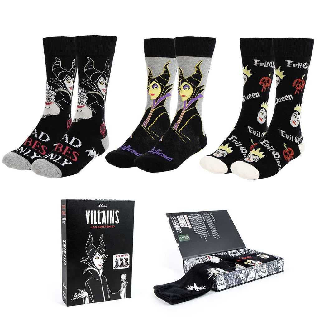 Pack calcetines 3 piezas disney villanas