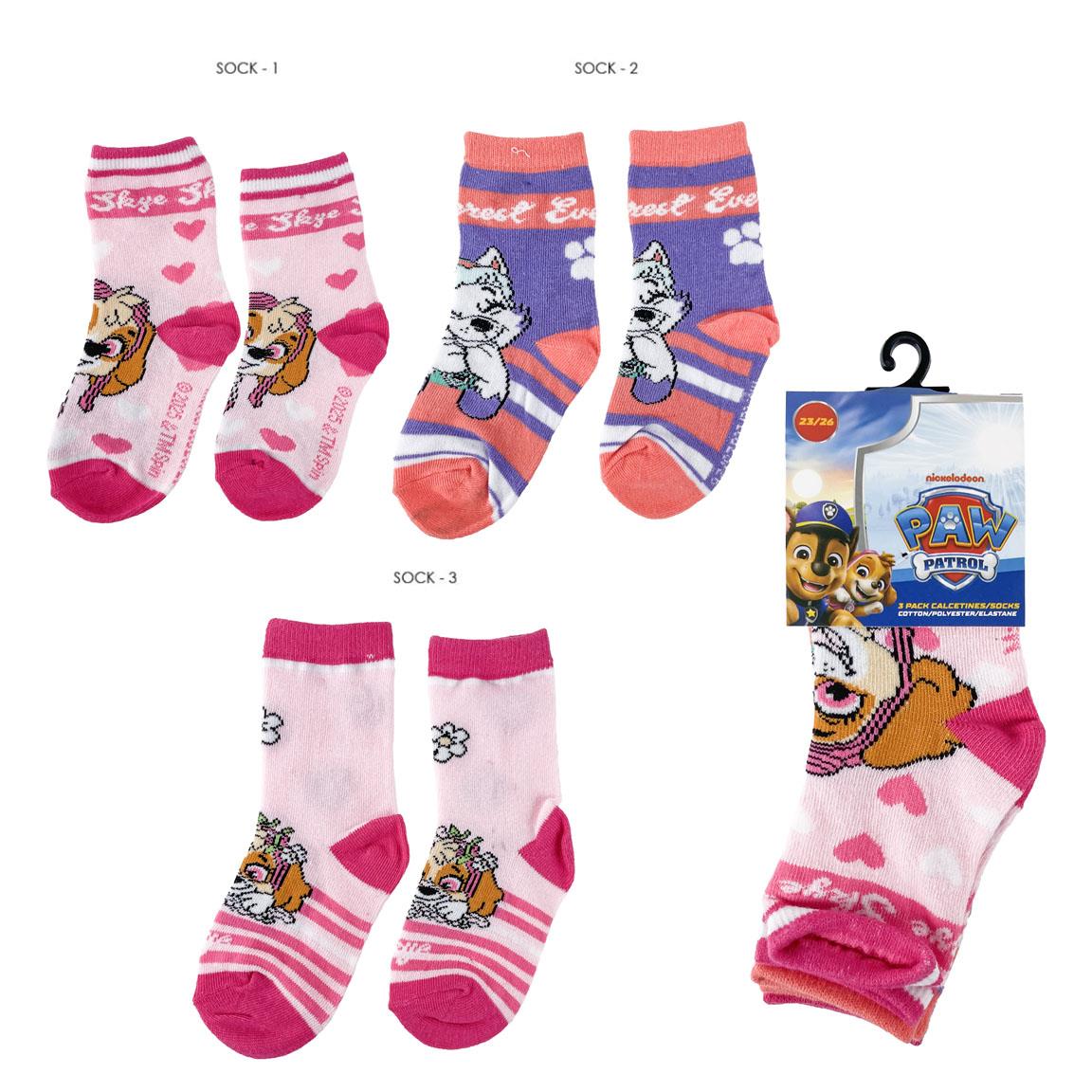 Pack calcetines niña paw patrol