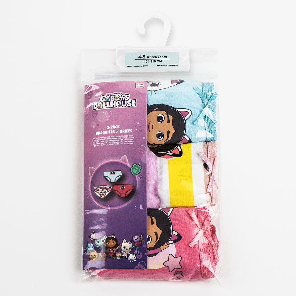 Pack braguitas single jersey 3 piezas gabby´s dollhouse