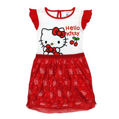 Vestido single jersey fantasia hello kitty