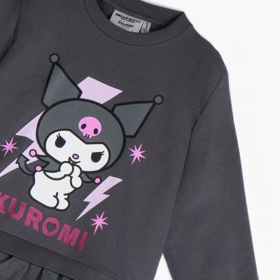 Sudadera french terry tul hello kitty kuromi