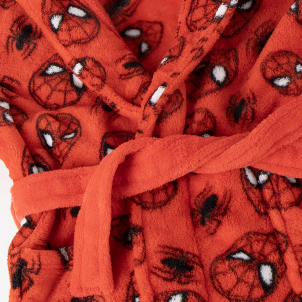 Batín coral fleece aplicaciones spiderman