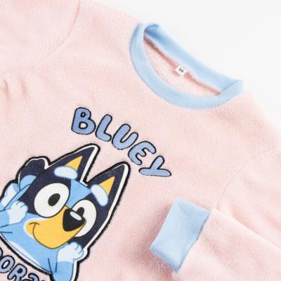 Pijama largo coral fleece aplicaciones bluey