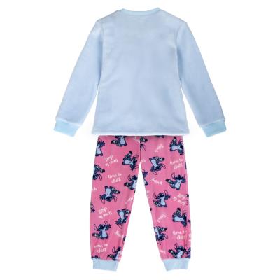 Pijama largo coral fleece aplicaciones stitch