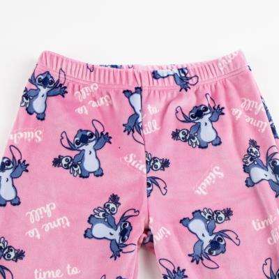 Pijama largo coral fleece aplicaciones stitch