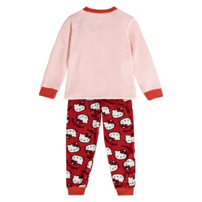 Pijama largo coral fleece aplicaciones hello kitty