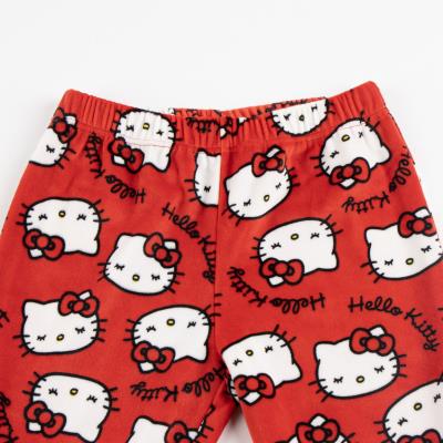 Pijama largo coral fleece aplicaciones hello kitty