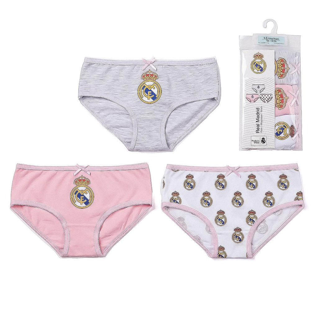 Pack braguitas single jersey 3 piezas real madrid