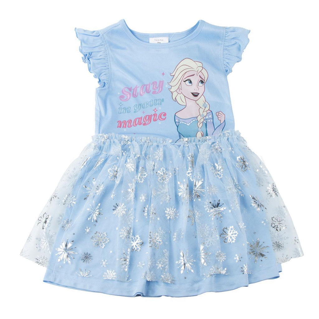 Vestido single jersey fantasia frozen