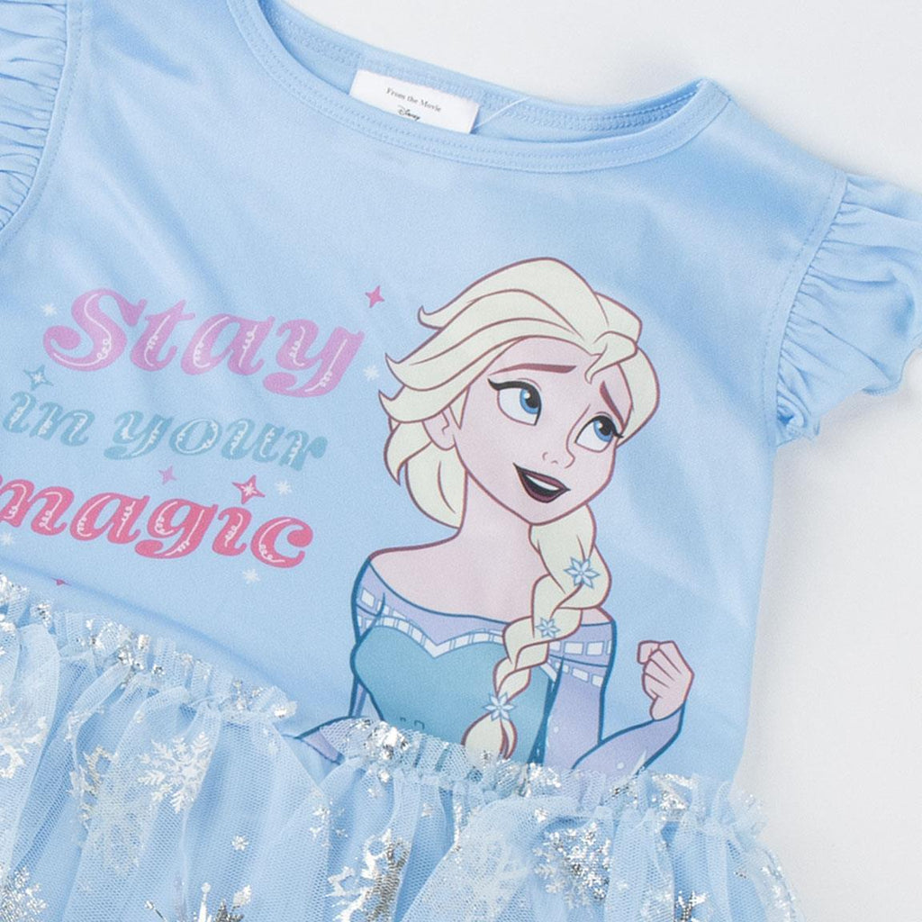 Vestido single jersey fantasia frozen