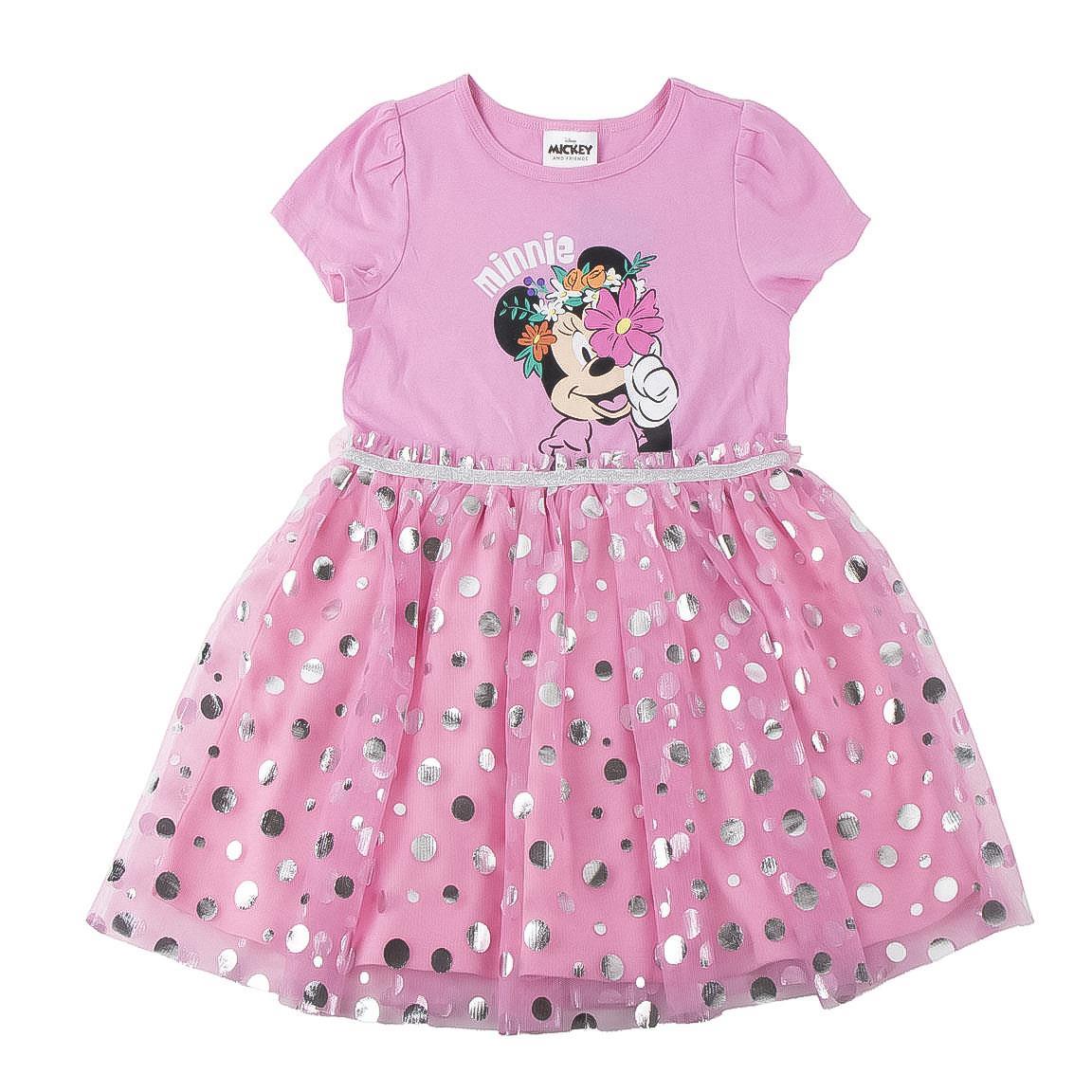 Vestido single jersey fantasia minnie
